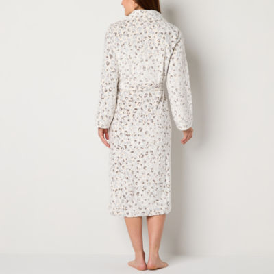 Liz Claiborne Womens Fleece Long Sleeve Long Length Robe