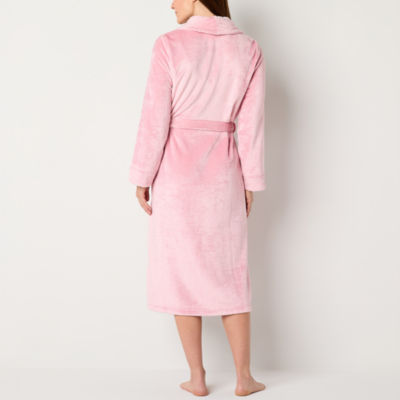 Liz Claiborne Womens Fleece Long Sleeve Long Length Robe