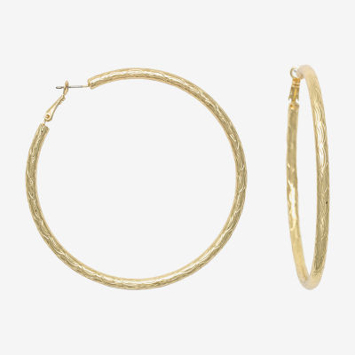 Bold Elements Diamond-Cut 79.1mm Hoop Earrings