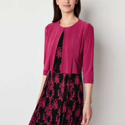 Danny & Nicole Womens Petite Midi Jacket Dress