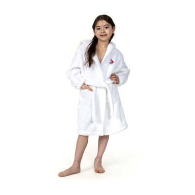 Linum Home Textiles Plush Boat Kids Bathrobe Unisex Long Sleeve Long Length Robe