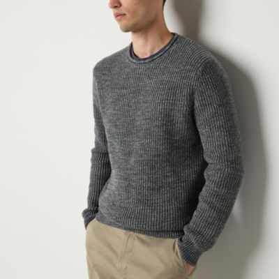 mutual weave Mens Crew Neck Long Sleeve Pullover Sweater