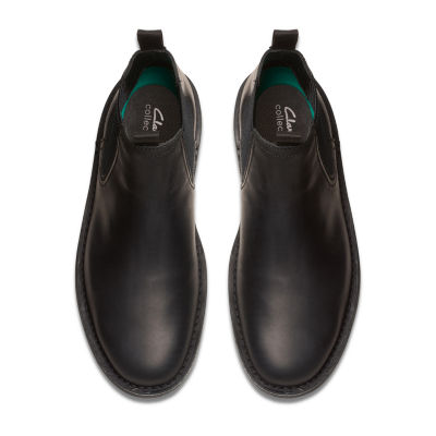 Clarks Mens Shepton Flat Heel Chelsea Boots, Color: Black - JCPenney