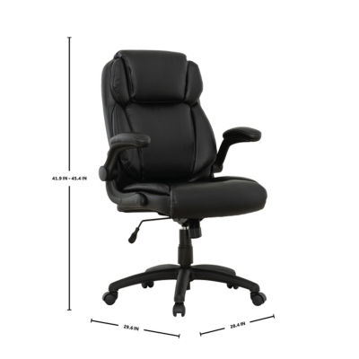 Sealy Atlas Bonded Ergonomic Design Adjustable Height Office Chair in Black
