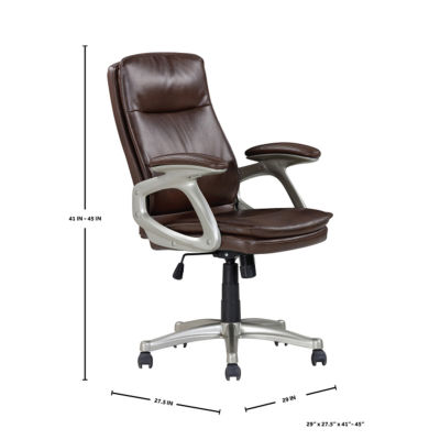 Sealy Hugo Ergonomic Design Adjustable Height Office Chair in Brown