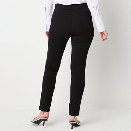 Liz Claiborne Classic Fit Straight Easy-on + Easy-off Seated Wear Trouser, Petite X-large, Black