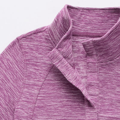 St. John's Bay Polar Fleece Womens Easy-on + Easy-off Mock Neck Long Sleeve Adaptive Sweatshirt