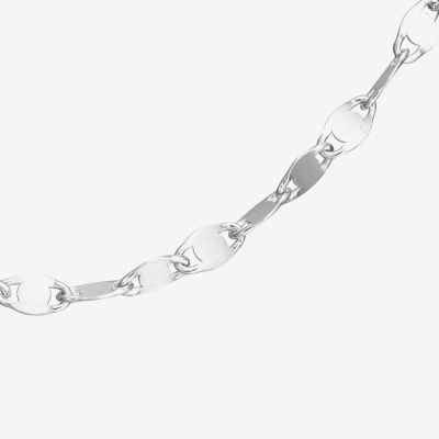 Silver Treasures Mirror Chain Sterling Silver 12 Inch Link Choker Necklace