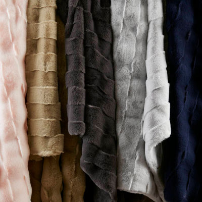 Madison Park Camille Faux Fur Washable Midweight Throw