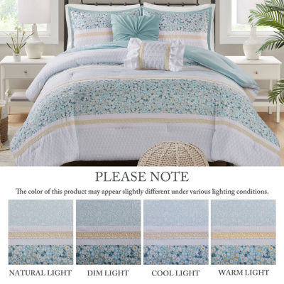 Madison Park Evian Seersucker 5-pc. Midweight Comforter Set