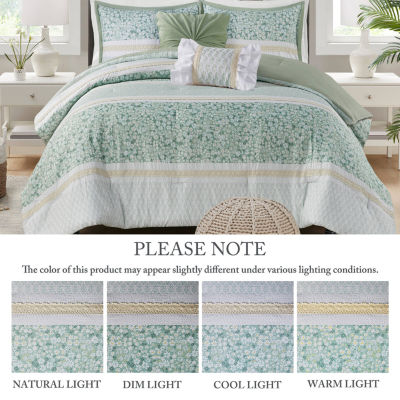 Madison Park Evian Seersucker 5-pc. Midweight Comforter Set