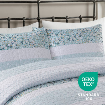 Madison Park Evian Seersucker 4-pc. Hypoallergenic Quilt Set