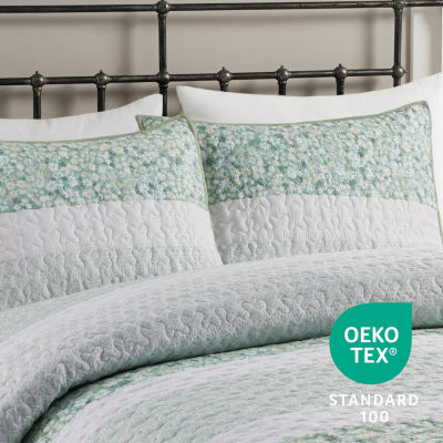 Madison Park Evian Seersucker 4-pc. Hypoallergenic Quilt Set