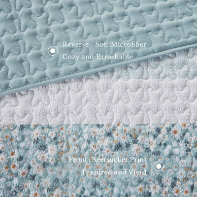 Madison Park Evian Seersucker 4-pc. Hypoallergenic Quilt Set