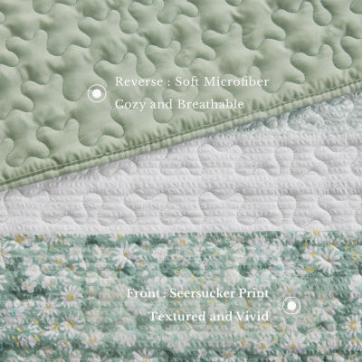 Madison Park Evian Seersucker 4-pc. Hypoallergenic Quilt Set