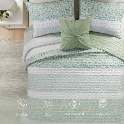 Madison Park Evian Seersucker 4-pc. Hypoallergenic Quilt Set