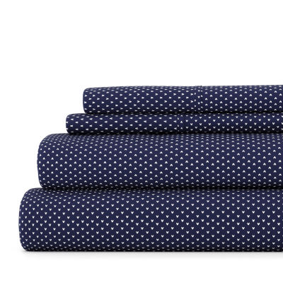 Casual Comfort Heart Pattern Deep Pocket Sheet Set