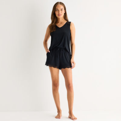 Ambrielle Womens V Neck Sleeveless Pajama Top