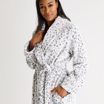 Liz Claiborne Womens Fleece Long Sleeve Long Length Robe