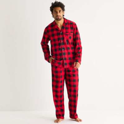 St. John's Bay Mens Fleece Long Sleeve 2-pc. Pajama Sets