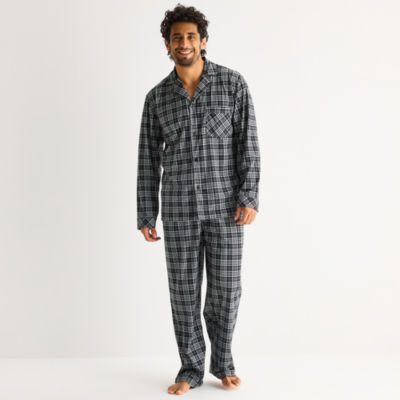 St. John's Bay Mens Fleece Long Sleeve 2-pc. Pajama Sets
