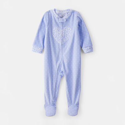 Carter's Baby Girls Footed Fleece Round Neck Long Sleeve One Piece Pajama