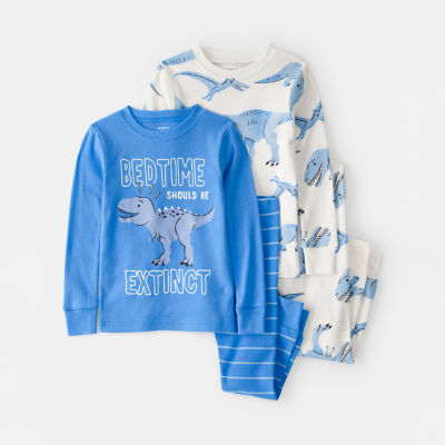 Carter's Baby Boys Rib Round Neck Long Sleeve 4-pc. Pajama Sets