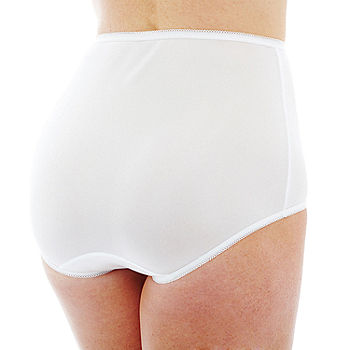 Underscore Nylon Briefs Panties Women's 7 Vintage Granny Underwear 3-Pack  White