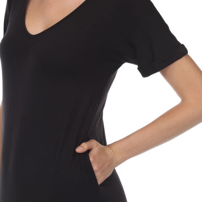 White Mark Womens Short Sleeve Maxi Dress