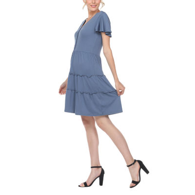 White Mark Womens Short Sleeve Sundress