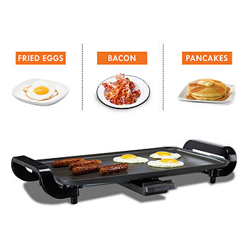 MegaChef Nonstick Pancake and Crepe Maker Breakfast Griddle in Black and  Stainless Steel