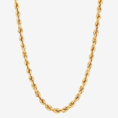 Unisex Adult 10K Gold Inch Rope Chain Necklace
