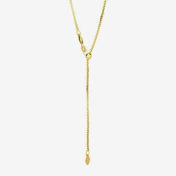 Adjustable 14K Gold 22 Inch Solid Box Chain Necklace