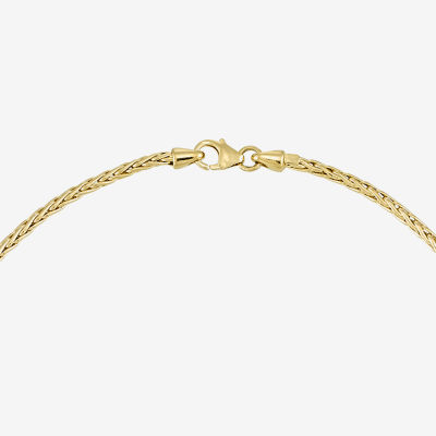 Made in Italy 18K Gold 16 1/2 Inch Hollow Wheat Chain Necklace