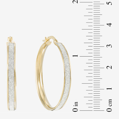 14K Gold Glitter Hoop Earrings