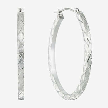 Sterling Silver Large Polished Hoop Earrings - JCPenney