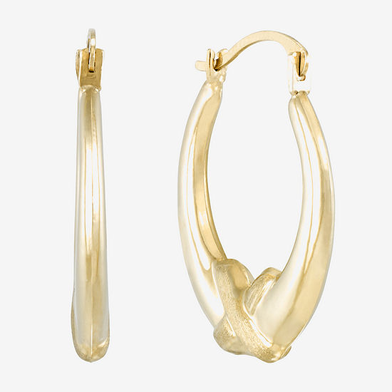 14K Yellow Gold 19.15mm X Hoop Earrings