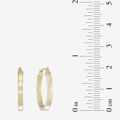 14K Yellow Gold 19.9mm Flat Hoop Earrings