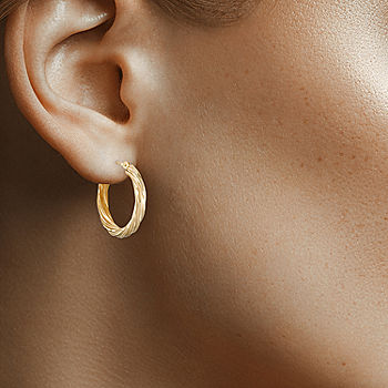 Hoop Earrings 14K Yellow Gold 15mm