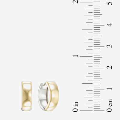 18K Two Tone Gold 14.2mm Hoop Earrings