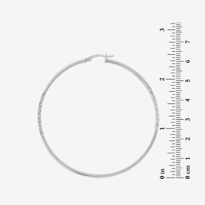 Womens Sterling Silver 60mm Hoop Earrings