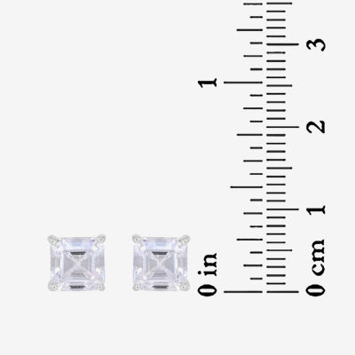 DiamonArt® 4 3/4 CT. T.W. White Cubic Zirconia Sterling Silver 7mm Stud Earrings