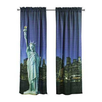 Habitat Photo Real Rod Pocket Light-Filtering Set of 2 Curtain Panel