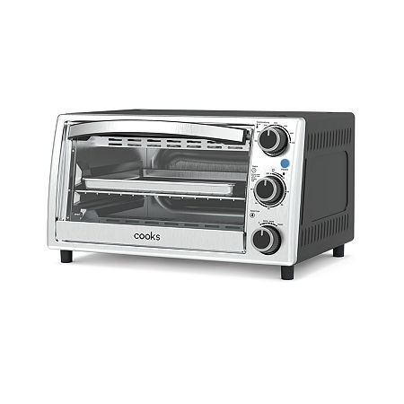 Cooks 4-Slice Toaster Oven, One Size, Stainless Steel