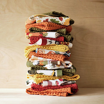 Homewear Harvest Fall Colors 4-pc. Waffle Kitchen Towel