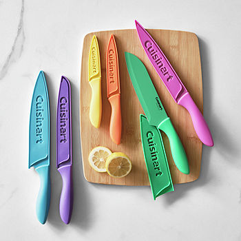 Cuisinart C55-10PCPL Ceramic Coated Knife Set with Blade Guard Sheaths (10- Piece Set) in Pastel Bright's