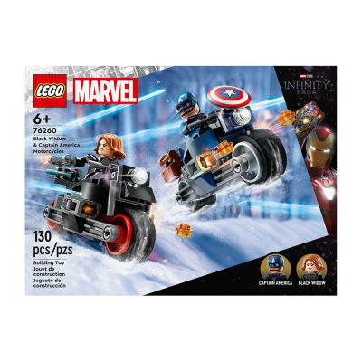 LEGO Super Heroes Marvel Black Widow & Captain America Motorcycles 76260 Building Set (130 Pieces)