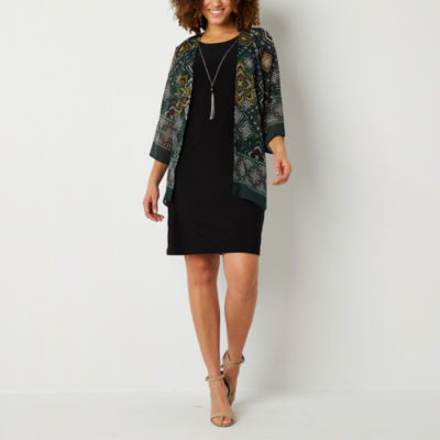 Studio 1 FauxJacket Dress with Removable Necklace