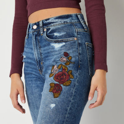 High waisted on sale jean skirt jcpenney