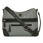 Stone Mountain Accessories, Bags, Black Leather Stone Mountain Crossbody  Purse With Brown Vegan Leather Accents